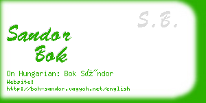 sandor bok business card